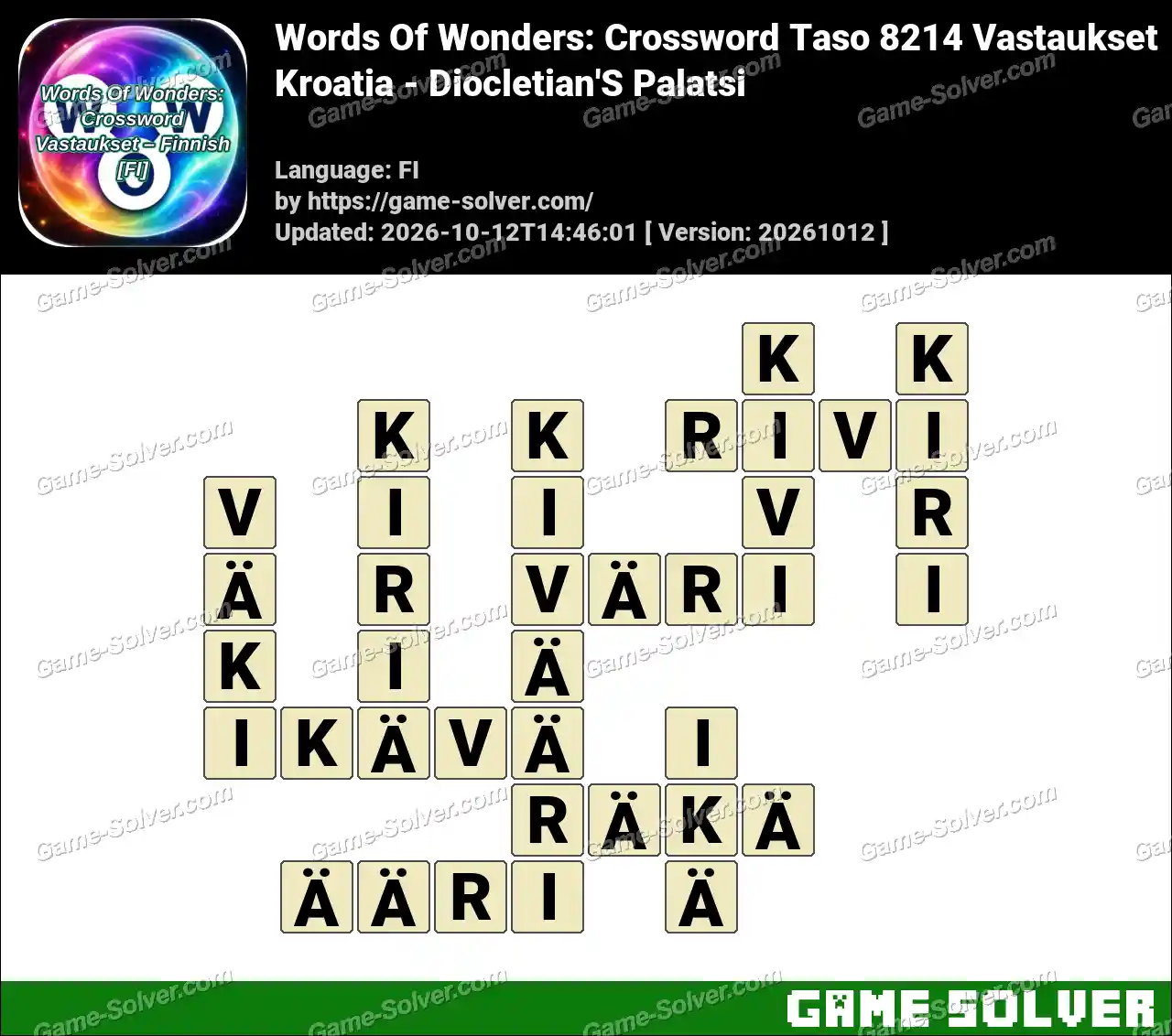Words Of Wonders: Crossword Taso 8214 Vastaukset – Kroatia – Diocletian’S Palatsi